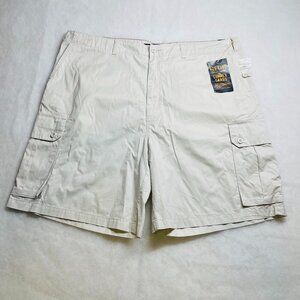 Vintage 626 Blue Mens Ivory Flat Front Lightweight Summer Cargo Shorts Size 48
